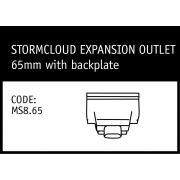 Marley StormCloud Expansion Outlet 65mm with Backplate - MS8.65